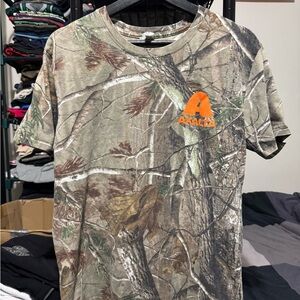 Realtree Camouflage Short Sleeve Tee with Orange Logo